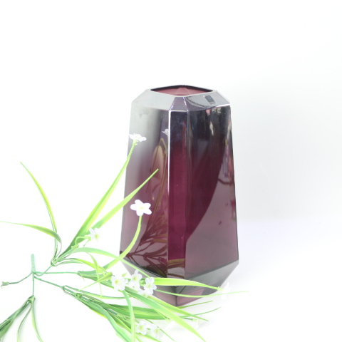 High Quality Purple Gradient Color Household Mini Flared Clear Glass Vase