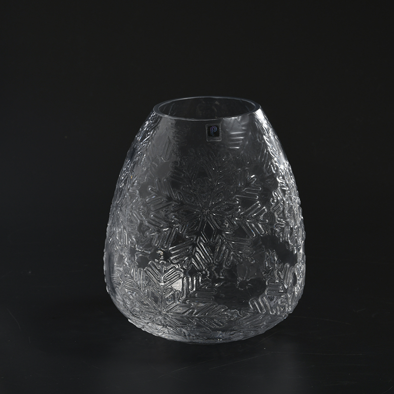 Hot selling special modern design transparent hand-blown thick clear heavy glass flower vase