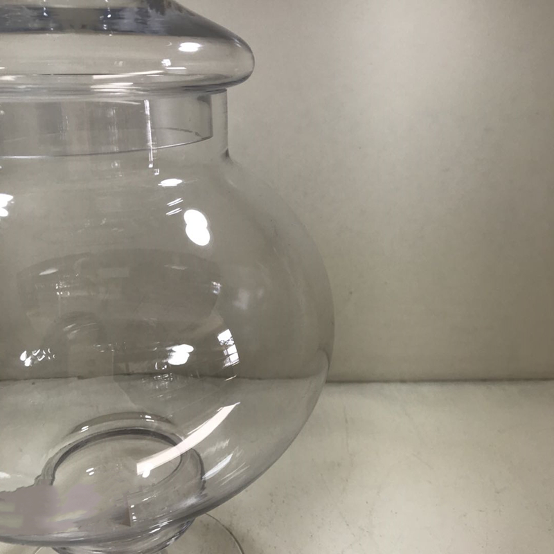 Wholesale Hot Selling Christmas Ribbon Classic Food Candy Glass Jar With Lid