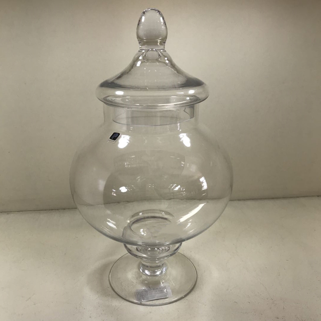 Wholesale Hot Selling Christmas Ribbon Classic Food Candy Glass Jar With Lid