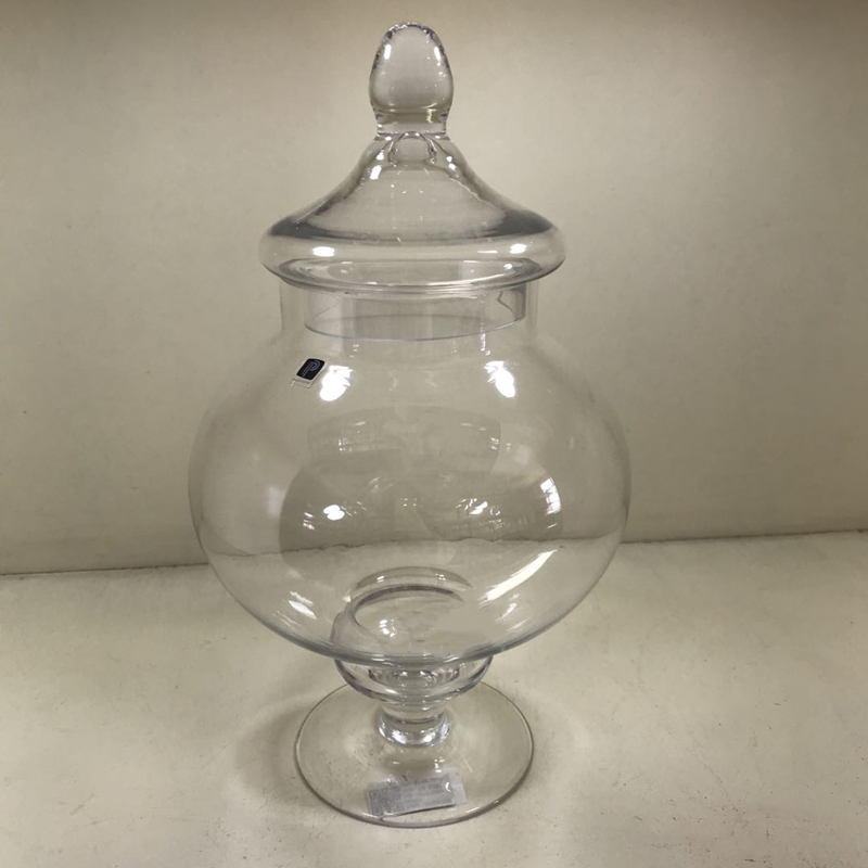Wholesale Hot Selling Christmas Ribbon Classic Food Candy Glass Jar With Lid