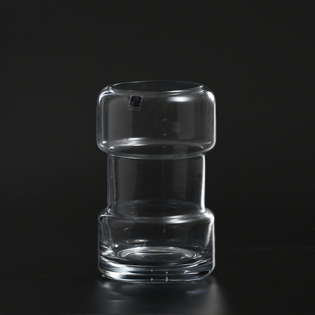 Hand-blown nordic style very special design transparent glass flower vase on sale