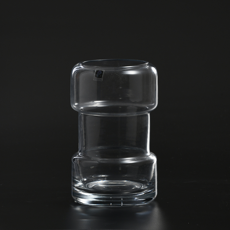 Hand-blown nordic style very special design transparent glass flower vase on sale