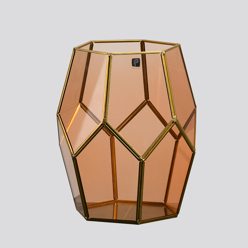 Geometric Plant flower candle container glass terrarium with all color customized factory to wholesaler directly