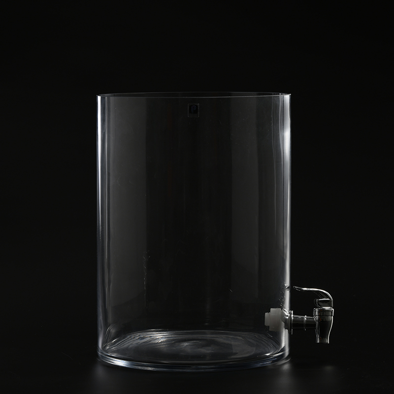 Hand-blown heavy duty transparent freshness preservation glassware for juice or wine storage glass juice jar with tap