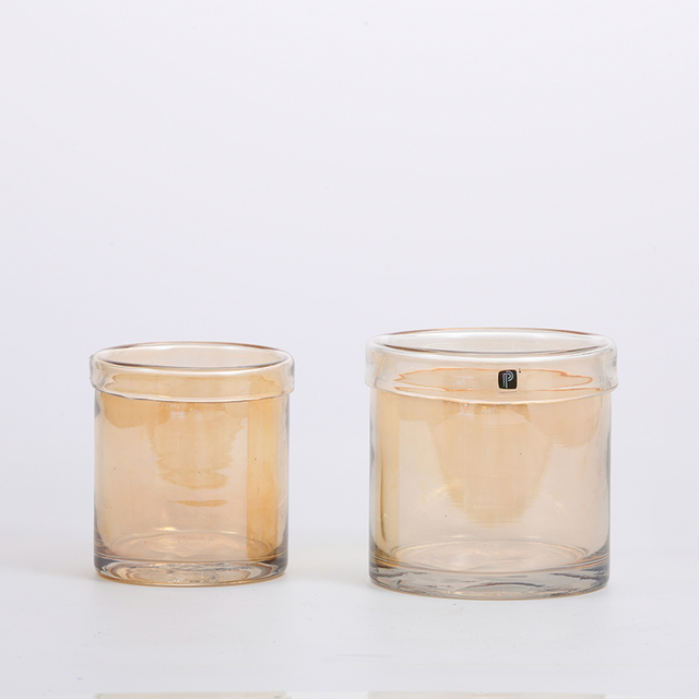 High quality Customized vertical strips glass vase cylinder design decorative glass flower vase Chinese factory