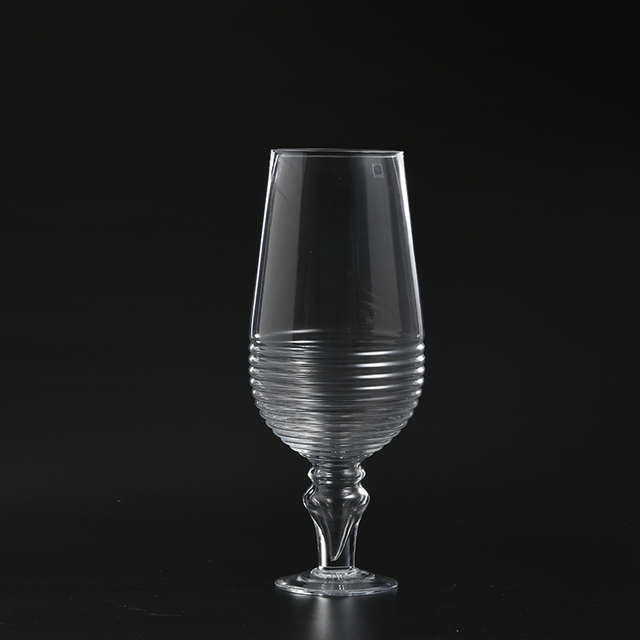 Hot sell tall glass vases for home and cafe table top decorative vases transparent hand-blown glass flower vase