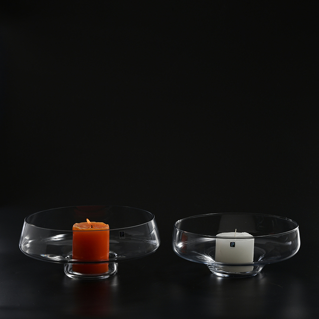 Glassware factory supply hot sale glass candle container hand blown candle holder for home decoration