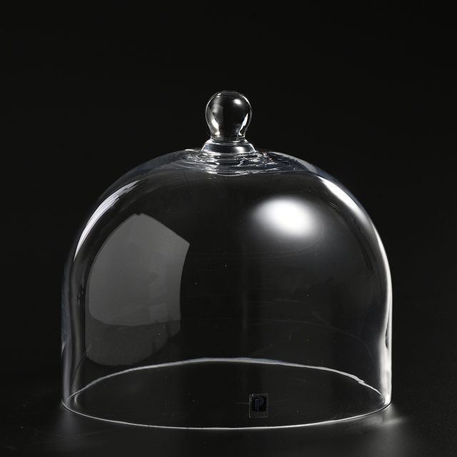 Hot Sale glass cake stand round cover for cafes and restaurants decoration glass cake cover dome