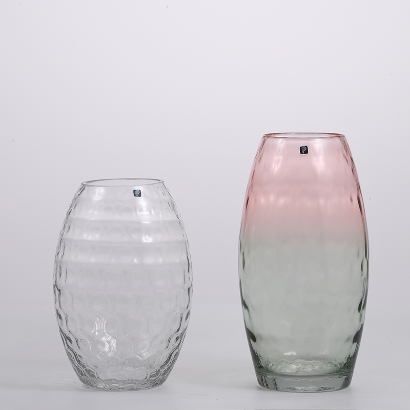 Gradient blue glass paint modern special design for home decoration glass holder flower vase on sale