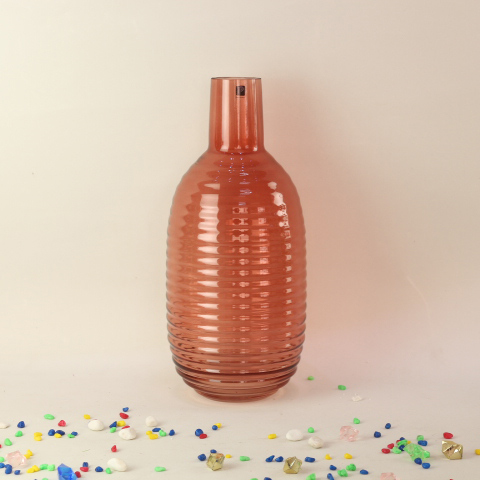 China Factory Multishaped Home Decoration Plant Pot Brown Color Glass Flower Vase