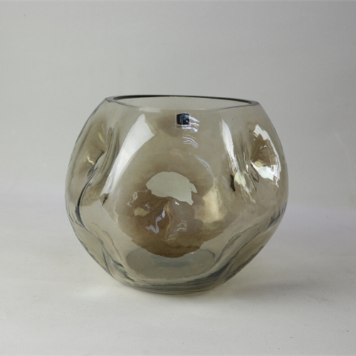Hot Selling Handblown Modern House Decor Clear Cube and Circular Glass Flower Vase