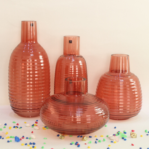 Latest design round tall crystal glass vases home furniture tabletop office decoration for sale