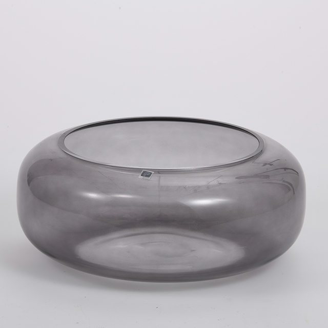 Heavy duty electric-water silver bowl with metal shelf hot sale design glass vase glass flower container on sale