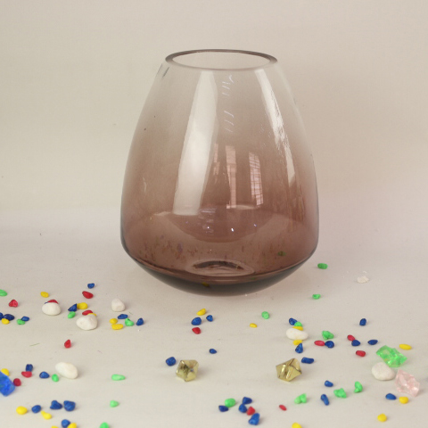 Customized fashionable colored glass flower vase home decorative glass flower vase