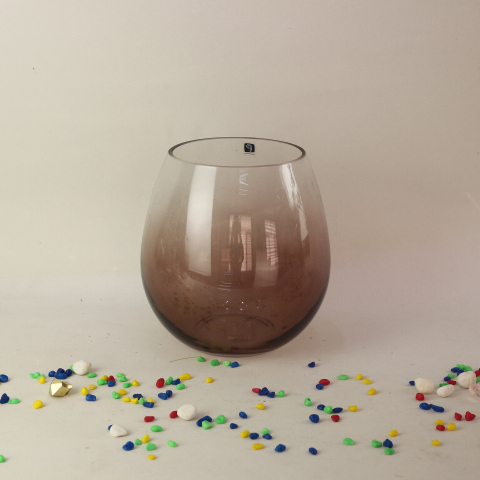 Wholesale brown nordic simple style glass vase colored glass flower vase