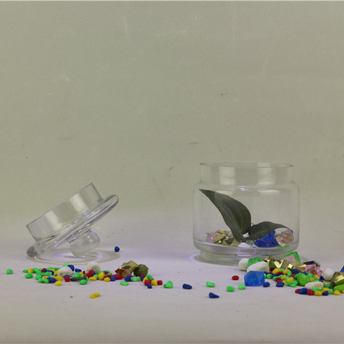 Unique design artistic cookie candy glass storage jar saving food trinket bottle