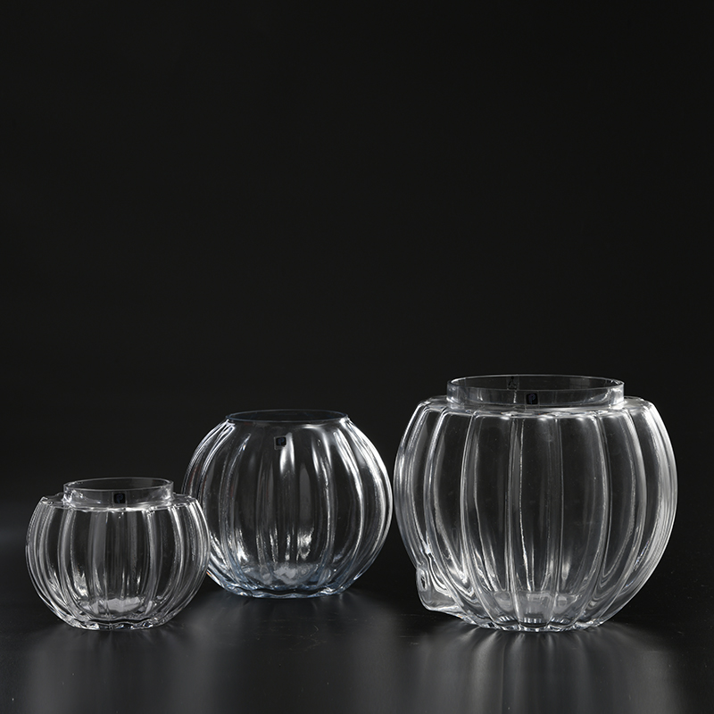 Floral glassware modern style creative human design glass flower vase for decoration on sale