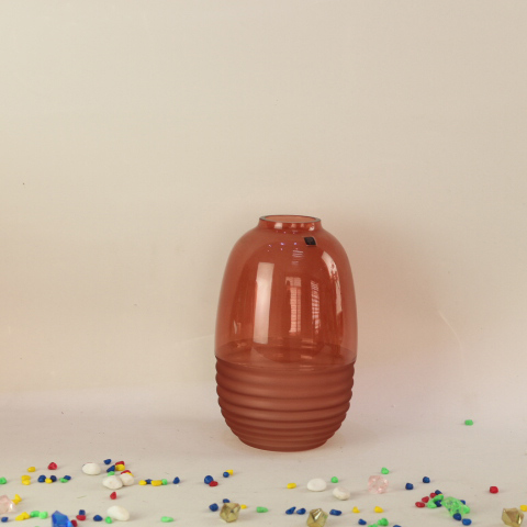 High quality customized size solid color cambered cylinder glass vase for sale