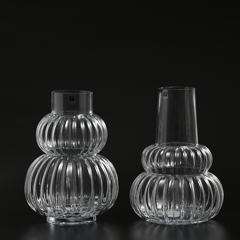 Manufacture factory supply special design modern decoration for home colorful transparent glass vase on sale