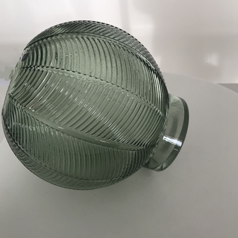 Glass Hanging Flower Vases with Hole Wholesale Dark Green Cone Shape Glass Vase
