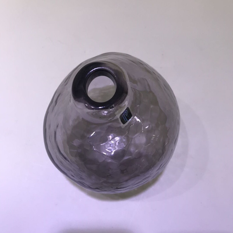 Customized Wave Long Neck Single Flower Glass Vase With Decoration