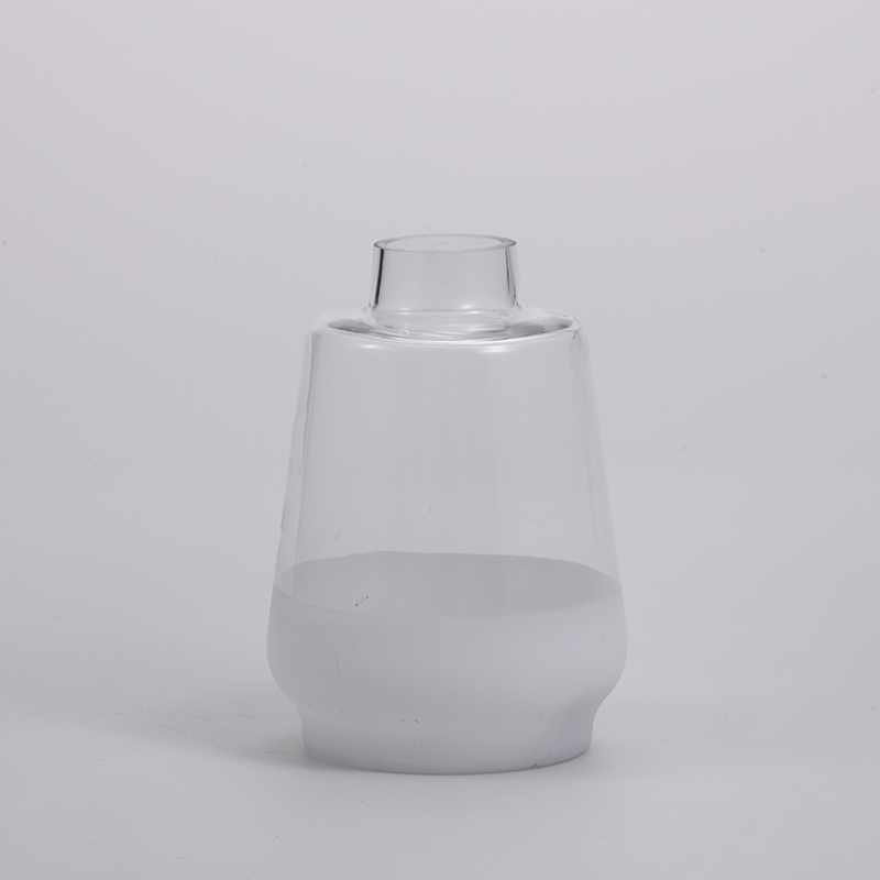 Transparent glass vase painted bottom tall bottle design glass flower vase for home deco factory directly supply