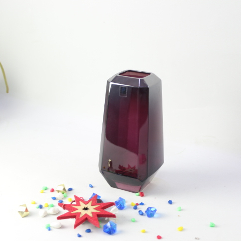 High Quality Purple Gradient Color Household Mini Flared Clear Glass Vase