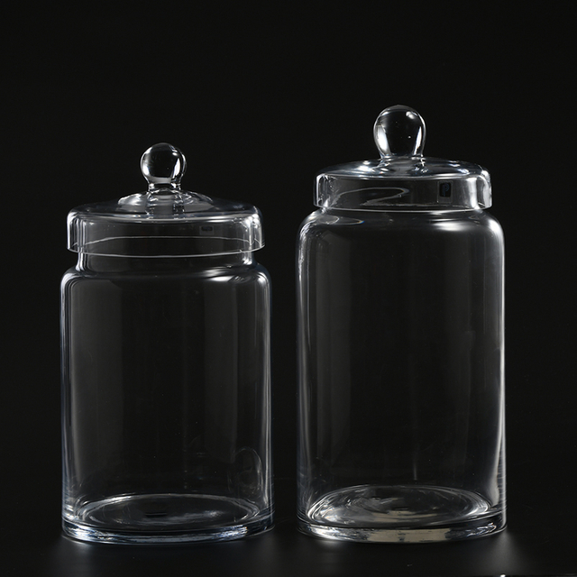 Food storage glassware kitchen utensils food jar or Candy Jar with glass lid glass marshmallow jar Chinese manufacture supply