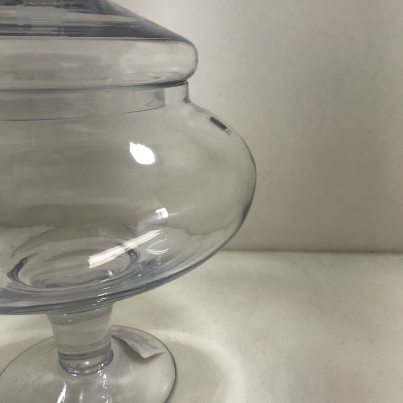 Wholesale Customized Fancy Transparent Christmas Snowflake Decorative Glass Candy Jar Buffet with Glass Lid