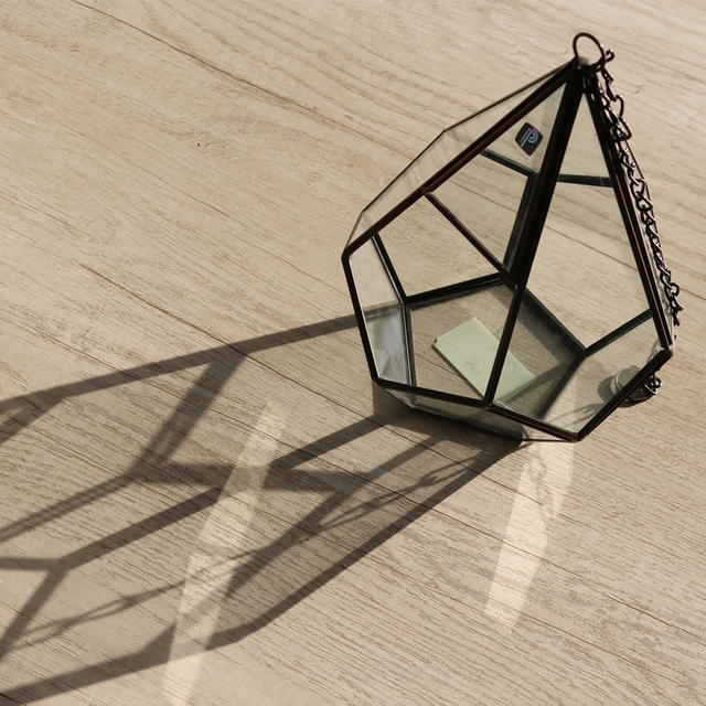 wholesale online New design luxury black gold geometric glass terrarium vase