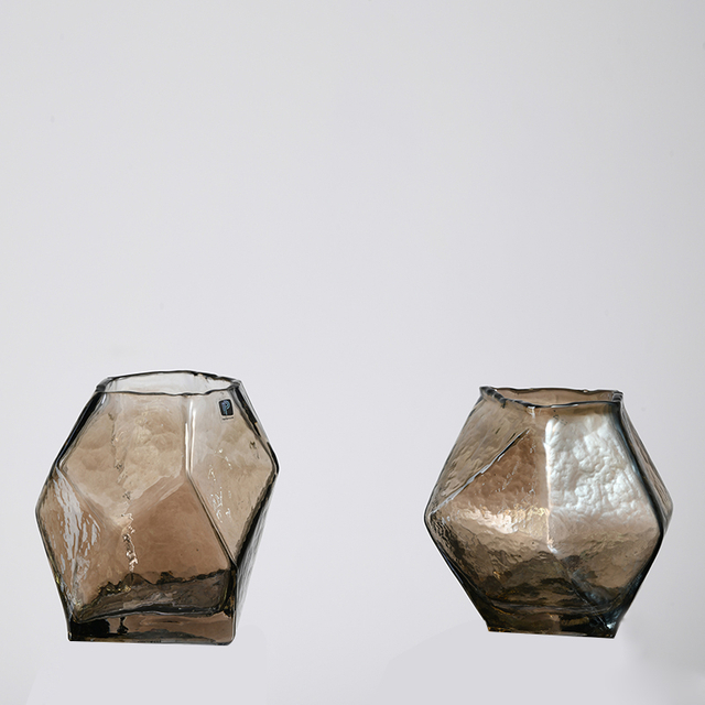 Gradient bowl design heavy duty 3-5mm thick glass flower container glass flower vase for home deco factory directly supply