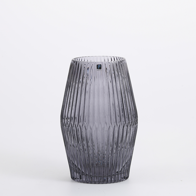 Hot sale heavy duty European style luxury floral big open mouth for home decoration glass flower vase Chinese manufacture